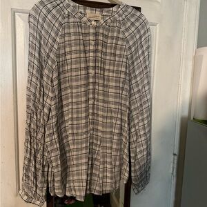 Universal Thread Black and White Plaid Blouse